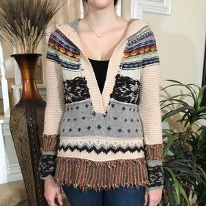 Free People Hoodie Hippie Sweater Angora blend